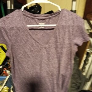 Stylish Purple V-Neck Tee for Women